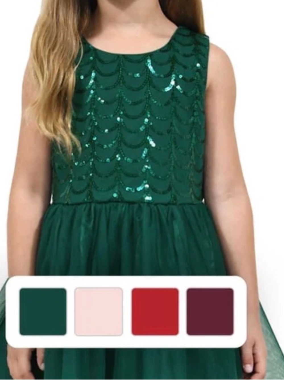 Zunie girl Emerald Sequin Tulle Party Dress Size 6/7